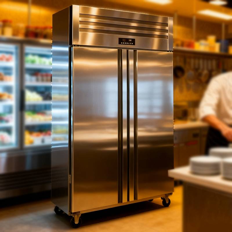 Stainless Steel Vertical Kitchen Refrigerated Cabinet_5