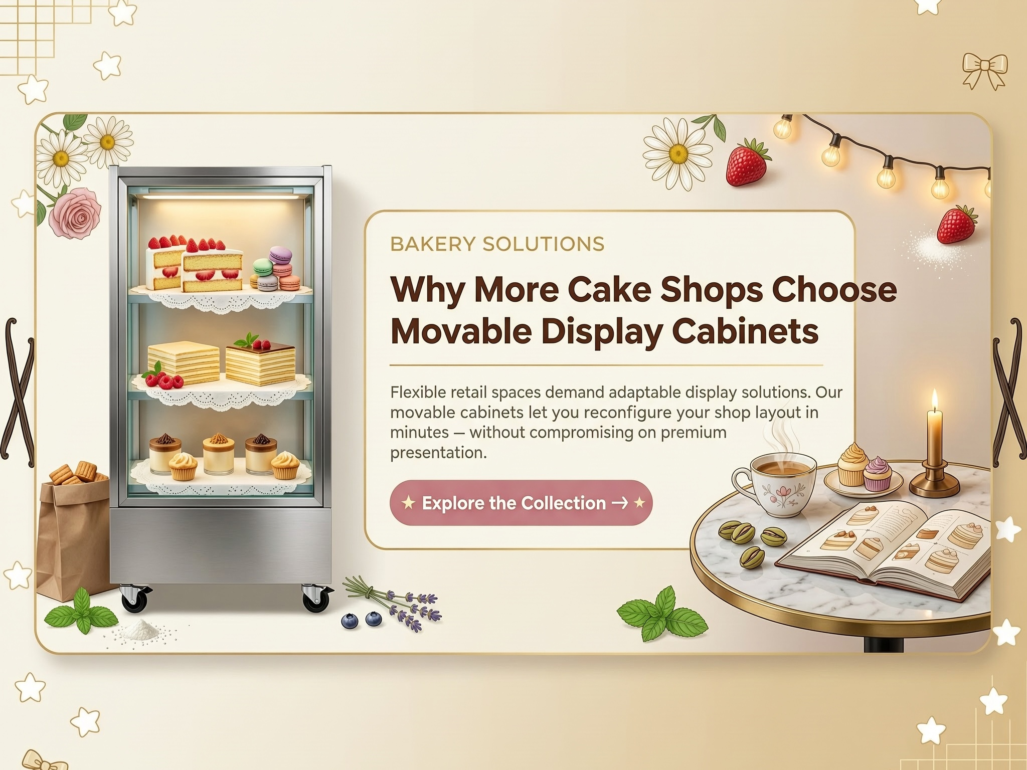 Why More Cake Shops Choose Movable Cake Display Cabinets for Flexible Retail Spaces
